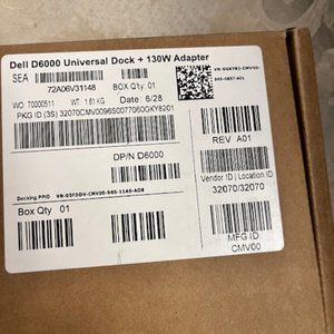 New in Box Dell D6000 Universal Docking Station & 130w adapter